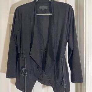 Faux Suede Black Jacket by BLANK NYC with cinched waist - Size SMALL